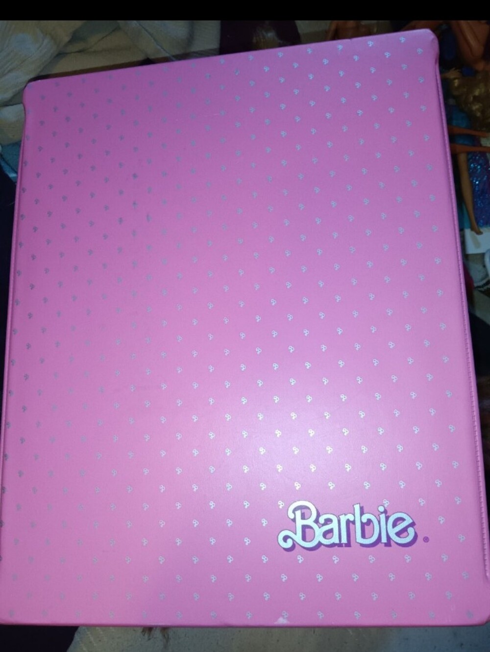 VTG Barbie Pink & Silver Fashion Doll Case 1985